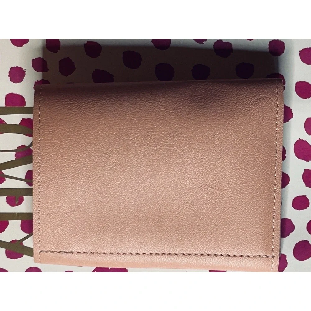 Pink Solid Envelope Wallet with Gold Bow Accent + BONUS Lotion (new)